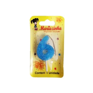 MARIAZINHA VELA BRILHINHO N6 AZUL C/10
