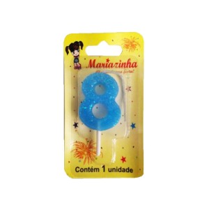 MARIAZINHA VELA BRILHINHO N8 AZUL C/10