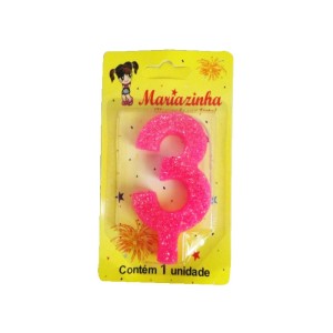 MARIAZINHA VELA SUPER BRILHO N3 ROSA C/10