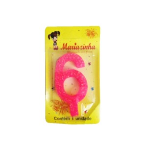 MARIAZINHA VELA SUPER BRILHO N6 ROSA C/10