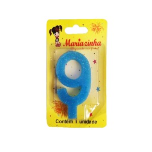 MARIAZINHA VELA SUPER BRILHO 9 AZUL C/10