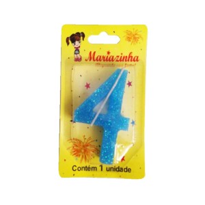 MARIAZINHA VELA SUPER BRILHO 4 AZUL C/10