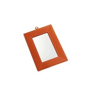 ESPELHO MOLDURA PLÁSTICA LARANJA 12X16CM N°10