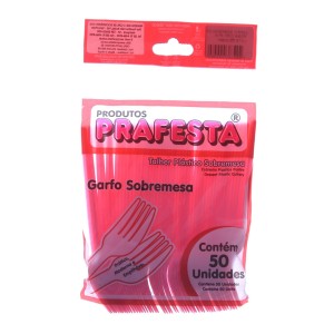 PRAFESTA GARFO SOBREMESA C/50 VERMELHO/8958