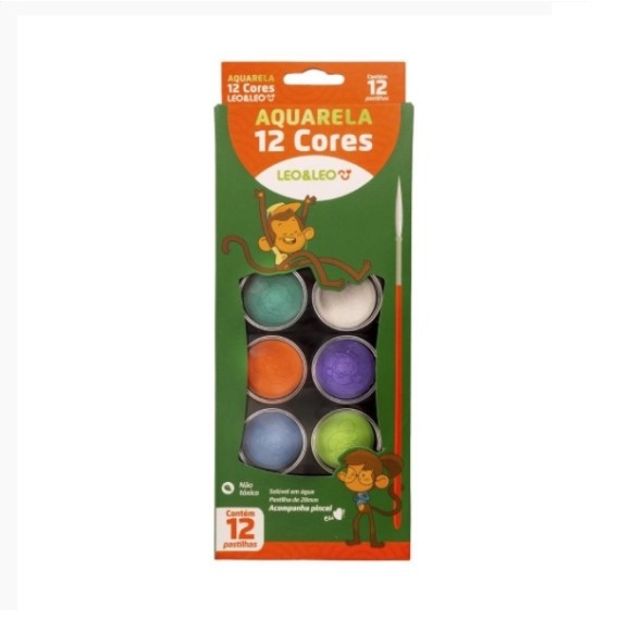 AQUARELA 12 CORES C/1 RF4193 LEO&LEO