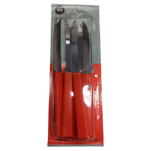 Jogo de Facas para Churrasco 6 Peças Cabo Vermelho Ref. 65635/8 Martinazzo - Qualidade e Durabilidade