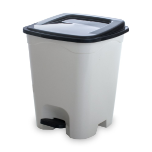 LIXEIRA C/ PEDAL QUADRADA - 13L BRANCO REF.317 3UD