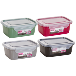 Caixa Retangular c/ Trava 750ml - Cores Variadas - Ref: 3071 - ERCAPLAST