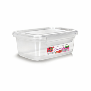 Caixa Plástica Retangular c/ Trava Transparente 400ml Ref. 3074 - Ercaplast